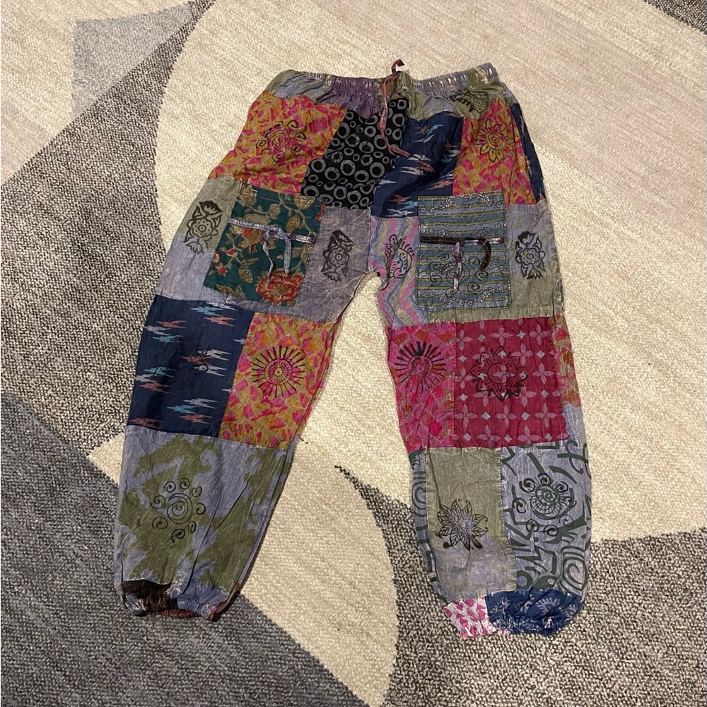 NWOT Kantha Colorful Patchwork Pants